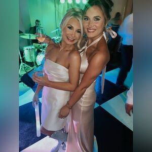 Birdy Grey Monica Shiny Satin Dress - Champagne